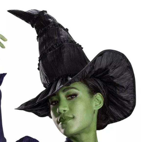 Wicked Witch Elphaba Halloween Costume 4/6 Purple Dress, Cape, Hat 3 Pc Girls - Picture 5 of 7